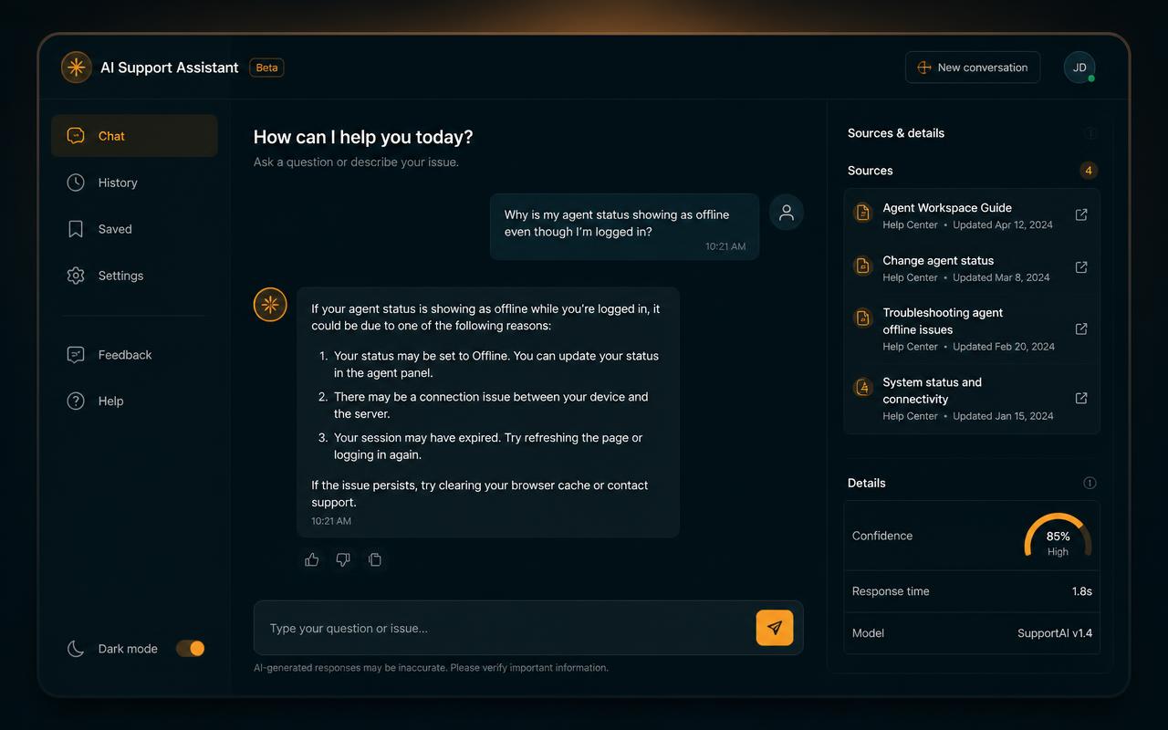 AI support assistant for Meridian Software — 2025