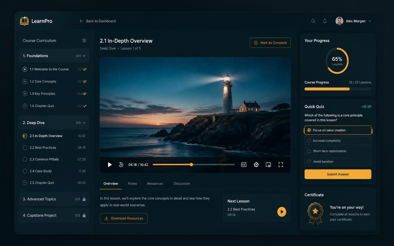Learning management platform for Lumen Institute — 2024